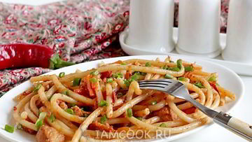 Рецепт Макарон с куриным филе и овощами