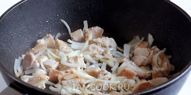 Рецепт макарон с куриным филе и овощами