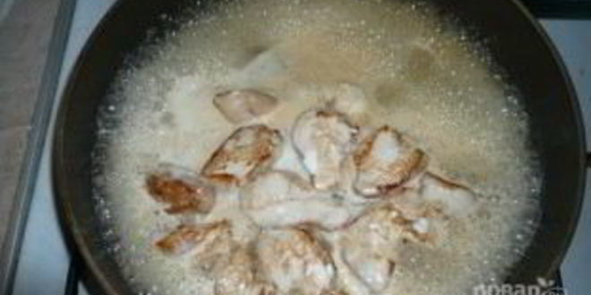 Рецепт макарон с курицей в сырном соусе