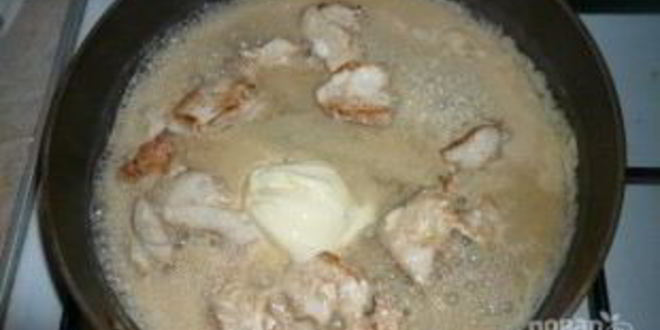 Рецепт макарон с курицей в сырном соусе