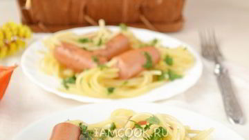 Рецепт Макарон в сосисках