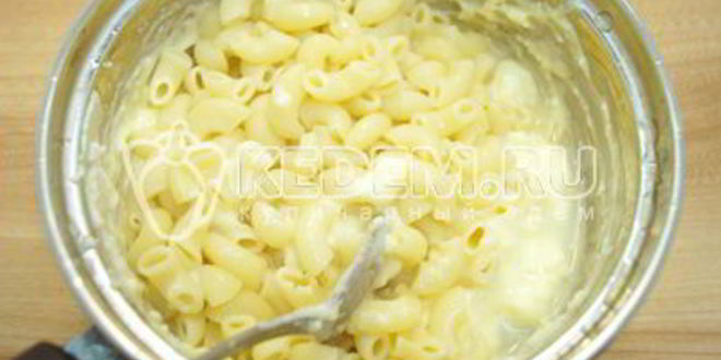 Рецепт макарон в сырном соусе