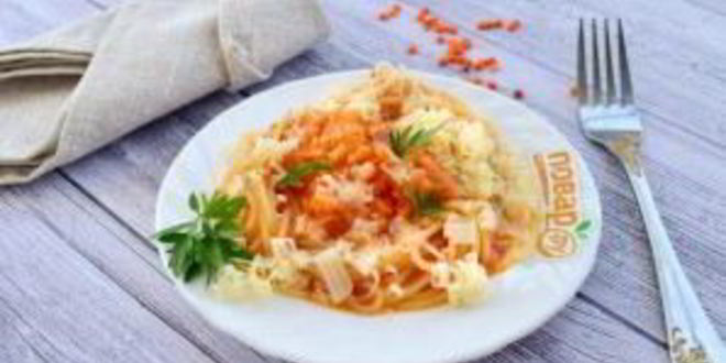 Рецепт пасты с чечевицей и морковью