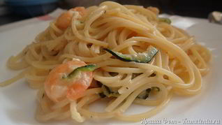 Рецепт Пасты с креветками и цукини