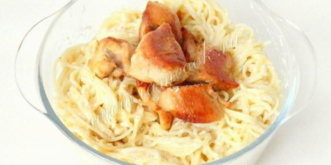 Рецепт пасты с куриным филе и сливочным соусом
