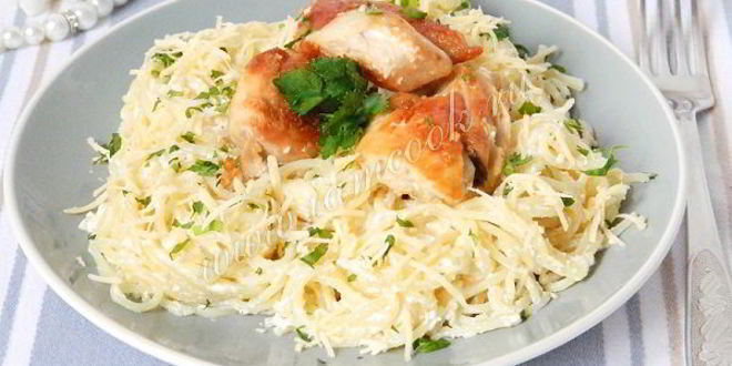 Рецепт пасты с куриным филе и сливочным соусом