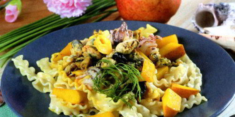 Как приготовить пасту с морепродуктами и грушами