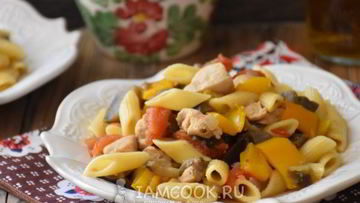 Рецепт Пасты с овощами и куриной грудкой