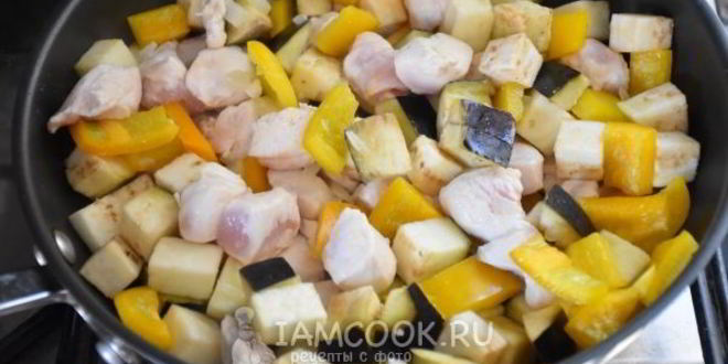 Рецепт пасты с овощами и куриной грудкой