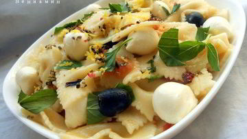 Рецепт Пасты с помидорами, маслинами и базиликом