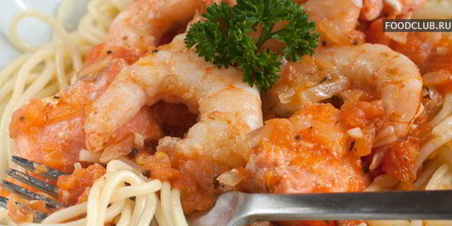 Рецепт пасты с семгой и креветками