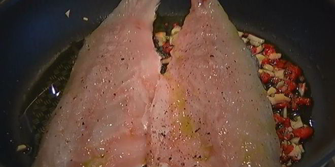 Рецепт пасты с сибасом и помидорами черри