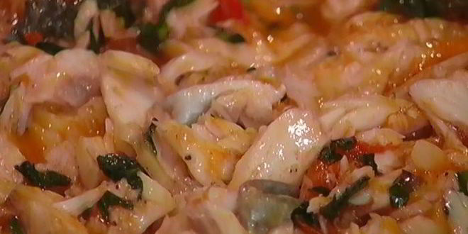 Рецепт пасты с сибасом и помидорами черри