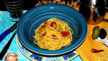 Рецепт Спагетти Альо ольо пеперончино