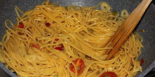 Рецепт спагетти альо ольо пеперончино
