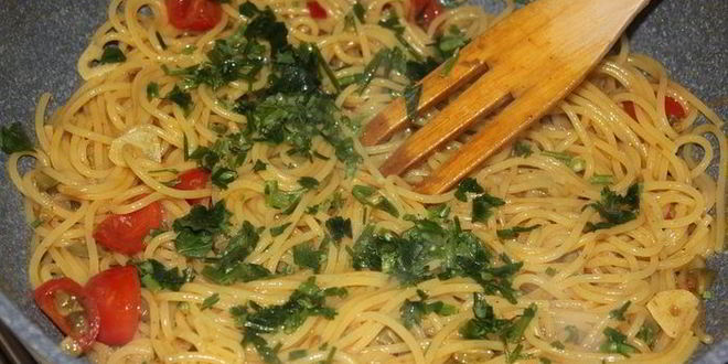 Рецепт спагетти альо ольо пеперончино