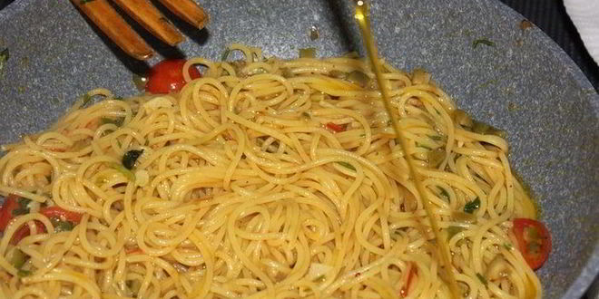 Рецепт спагетти альо ольо пеперончино