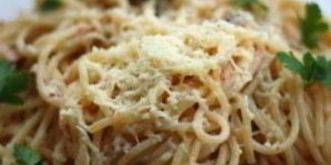 Рецепт спагетти с грибами в сметанном соусе