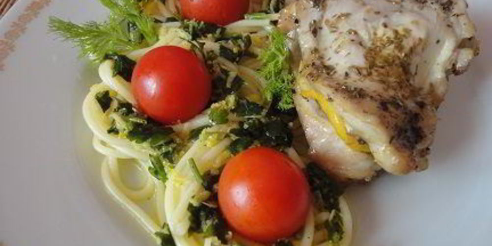 Как приготовить спагетти с лимонным цыпленком