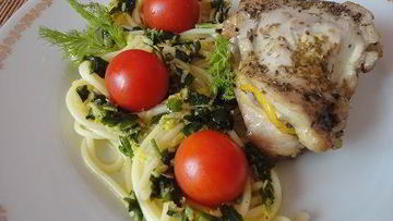 Рецепт Спагетти с лимонным цыпленком