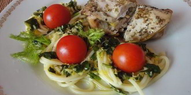 Рецепт спагетти с лимонным цыпленком