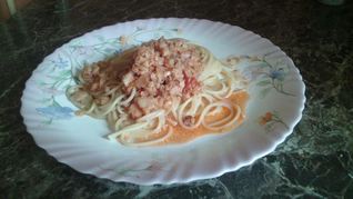 Рецепт Спагетти с рыбным филе