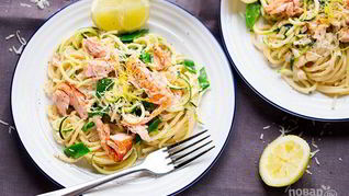 Рецепт Спагетти с семгой