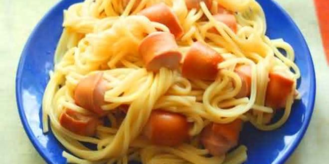 Рецепт спагетти с сосисками