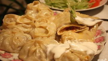 Рецепт Мантов с тыквой и курицей