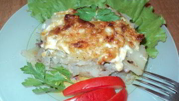 Рецепт Картофеля с отбивными по-французски