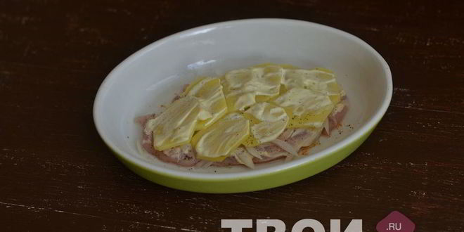 Рецепт мяса по-французски с курицей