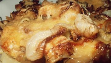 Рецепт Мяса по-французски с шампиньонами