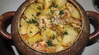 Рецепт Мяса по-французски в горшочках