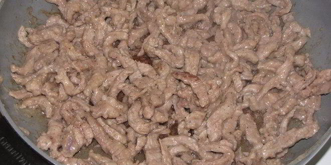 Рецепт бефстроганова с грибами и сладким перцем