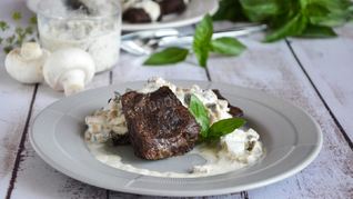Рецепт Говядины со сливочно грибным соусом