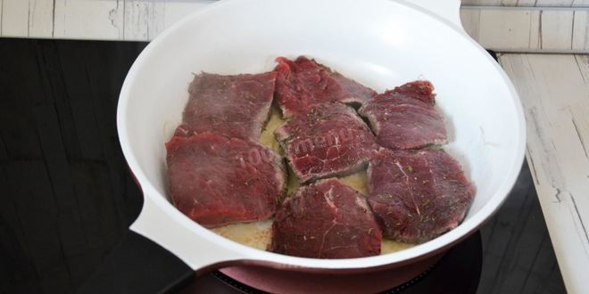 Рецепт говядины со сливочно грибным соусом