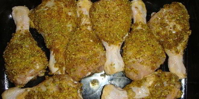 Рецепт куриных ножек, запеченных в фисташках со специями