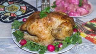 Рецепт Курицы в фольге целиком в духовке