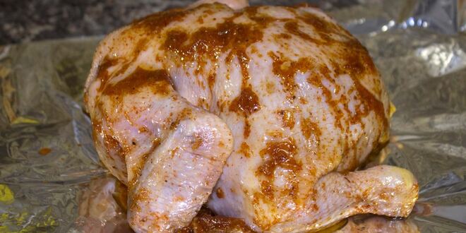 Рецепт курицы в фольге целиком в духовке