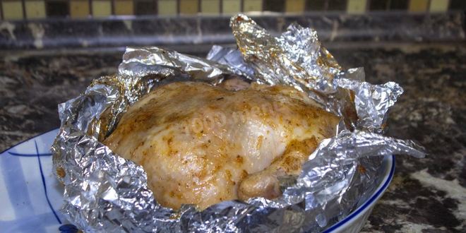 Рецепт курицы в фольге целиком в духовке