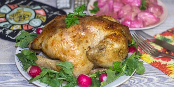 Рецепт курицы в фольге целиком в духовке