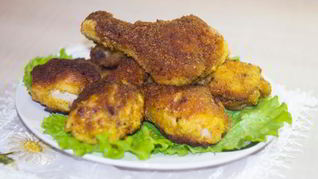 Рецепт Курицы в панировочных сухарях на сковороде