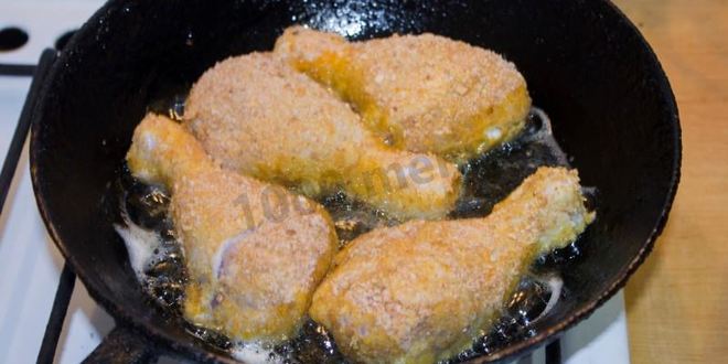 Рецепт курицы в панировочных сухарях на сковороде