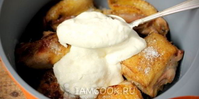 Рецепт курицы в сметанно-чесночном соусе