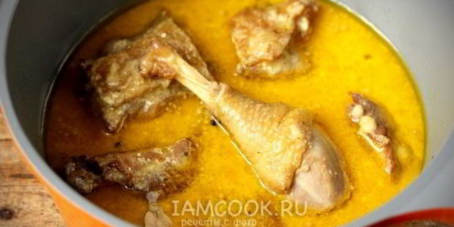 Рецепт курицы в сметанно-чесночном соусе