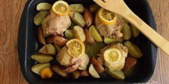 Рецепт курицы, запеченной с лимоном и травами