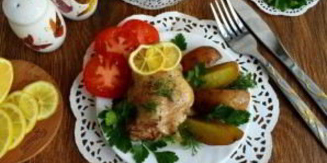Рецепт курицы, запеченной с лимоном и травами