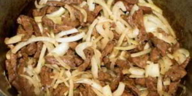 Рецепт жаренной говядины