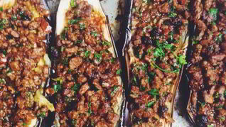 Рецепт Баклажанов в духовке с мясной начинкой