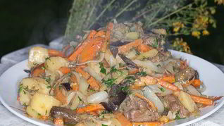 Рецепт Баклажанов в казане на костре